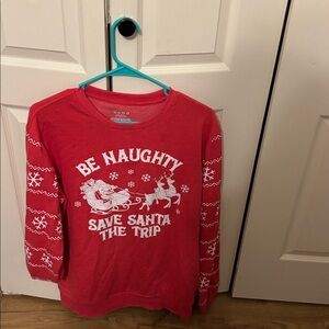 Red Christmas Sweater with Santa Design